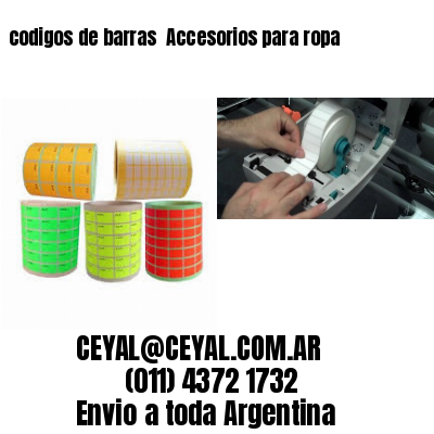 codigos de barras 	Accesorios para ropa