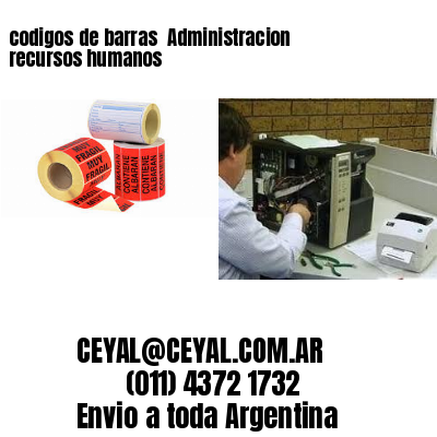 codigos de barras 	Administracion recursos humanos