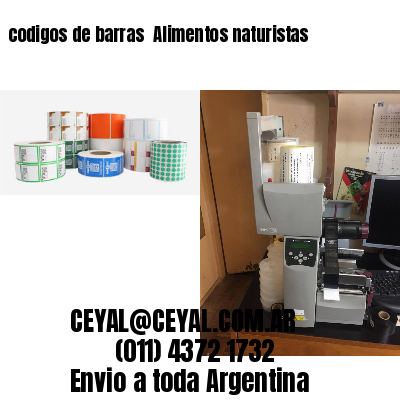 codigos de barras 	Alimentos naturistas