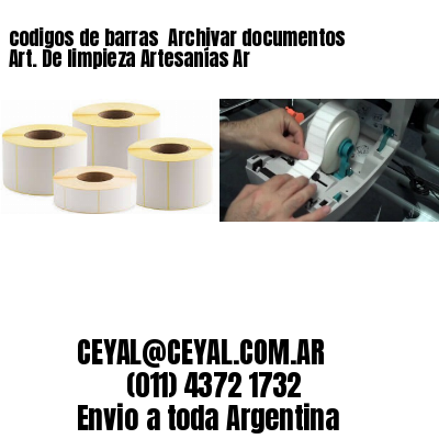 codigos de barras 	Archivar documentos Art. De limpieza Artesanías Ar