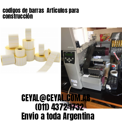 codigos de barras 	Artículos para construcción