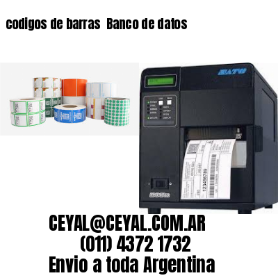 codigos de barras 	Banco de datos