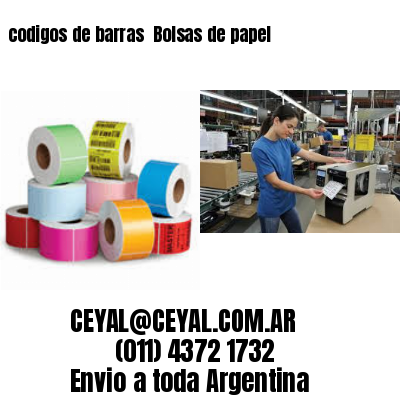 codigos de barras 	Bolsas de papel