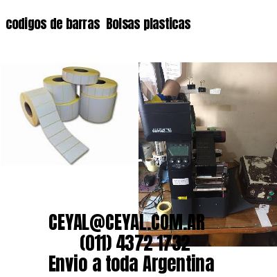 codigos de barras 	Bolsas plasticas