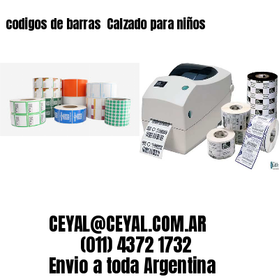 codigos de barras 	Calzado para niños