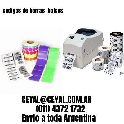 codigos de barras 	bolsos