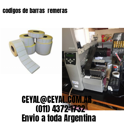 codigos de barras 	remeras