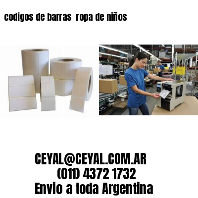 codigos de barras 	ropa de niños