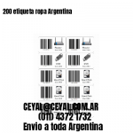 200 etiqueta ropa Argentina