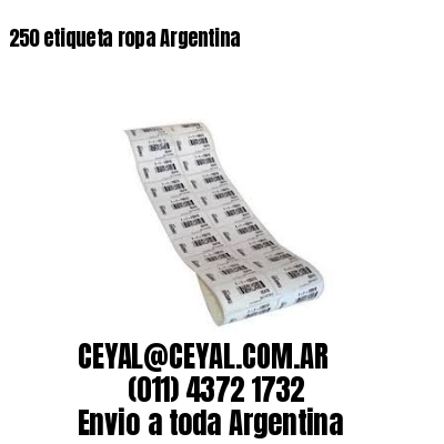 250 etiqueta ropa Argentina