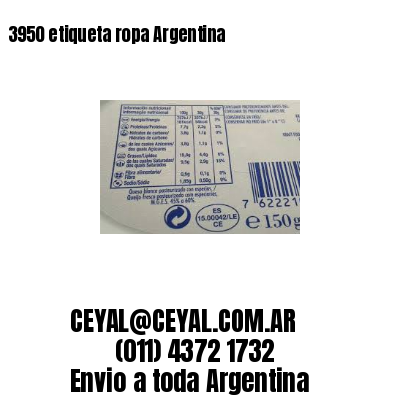 3950 etiqueta ropa Argentina