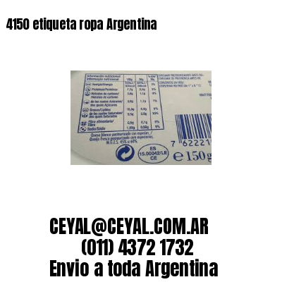 4150 etiqueta ropa Argentina