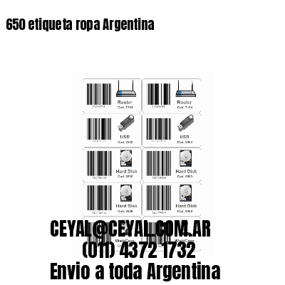 650 etiqueta ropa Argentina