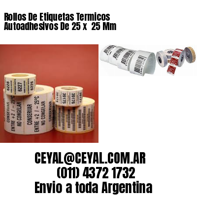 Rollos De Etiquetas Termicos Autoadhesivos De 25 x  25 Mm