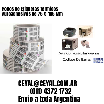 Rollos De Etiquetas Termicos Autoadhesivos De 75 x  105 Mm