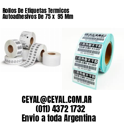 Rollos De Etiquetas Termicos Autoadhesivos De 75 x  95 Mm