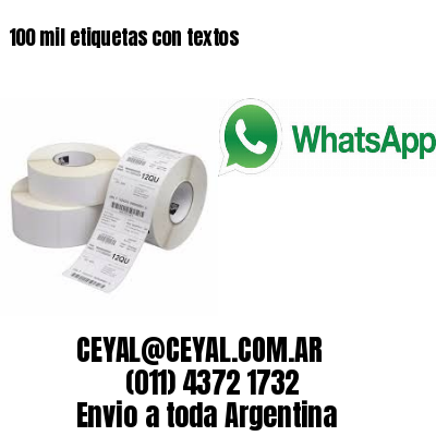 100 mil etiquetas con textos