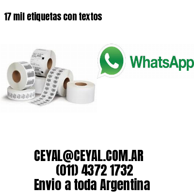 17 mil etiquetas con textos