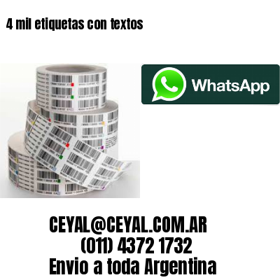 4 mil etiquetas con textos