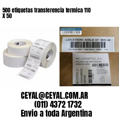 500 etiquetas transferencia termica 110 X 50