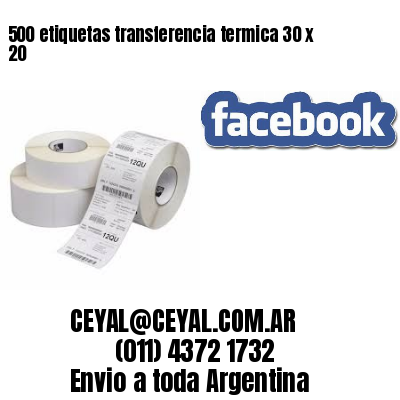 500 etiquetas transferencia termica 30 x 20