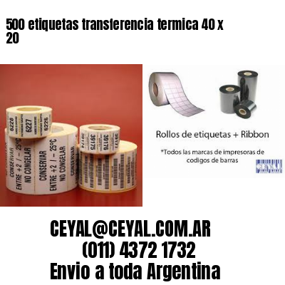 500 etiquetas transferencia termica 40 x 20
