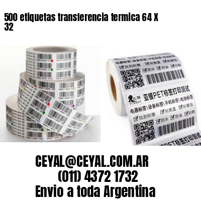 500 etiquetas transferencia termica 64 X 32