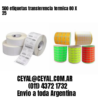 500 etiquetas transferencia termica 80 X 25