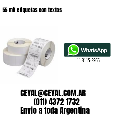 55 mil etiquetas con textos