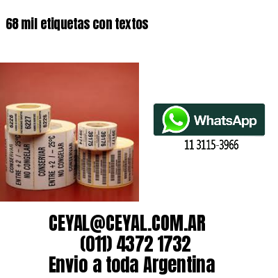 68 mil etiquetas con textos