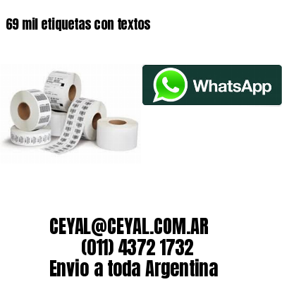 69 mil etiquetas con textos
