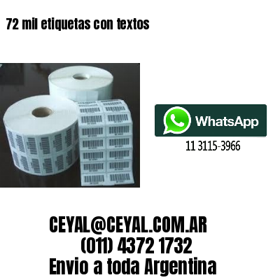 72 mil etiquetas con textos
