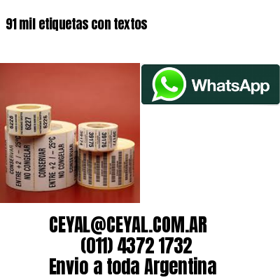 91 mil etiquetas con textos