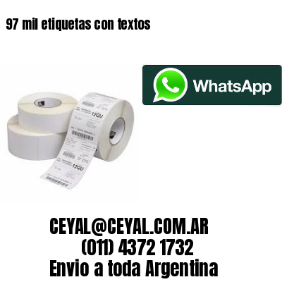 97 mil etiquetas con textos