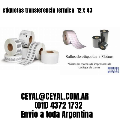 etiquetas transferencia termica  12 x 43