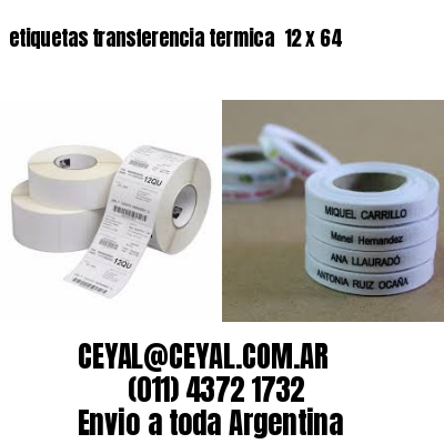 etiquetas transferencia termica  12 x 64