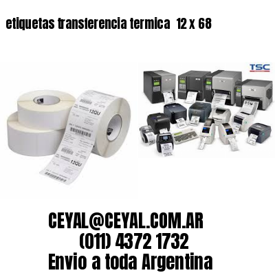 etiquetas transferencia termica  12 x 68
