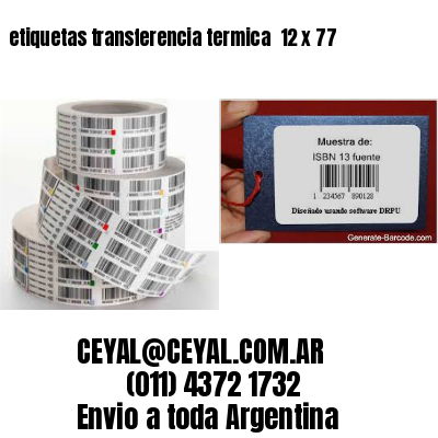 etiquetas transferencia termica  12 x 77