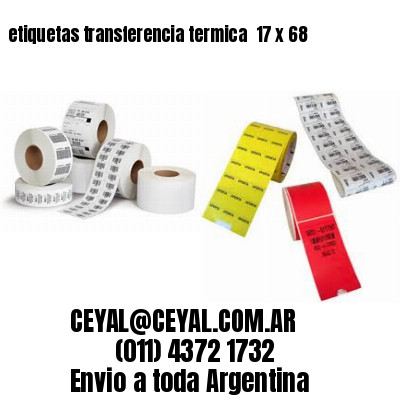 etiquetas transferencia termica  17 x 68