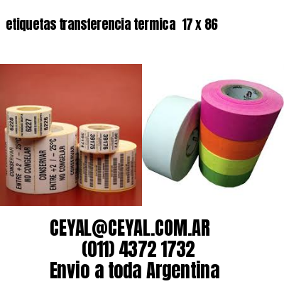etiquetas transferencia termica  17 x 86