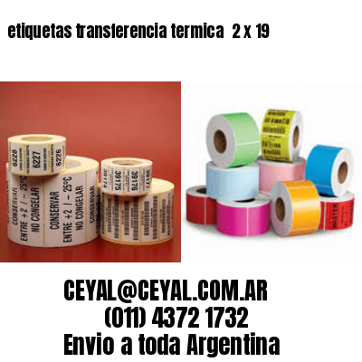 etiquetas transferencia termica  2 x 19