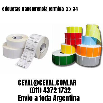 etiquetas transferencia termica  2 x 34