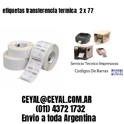 etiquetas transferencia termica  2 x 77