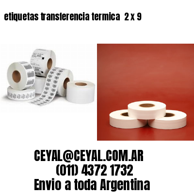 etiquetas transferencia termica  2 x 9