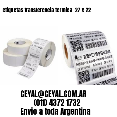 etiquetas transferencia termica  27 x 22