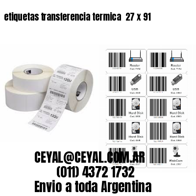 etiquetas transferencia termica  27 x 91
