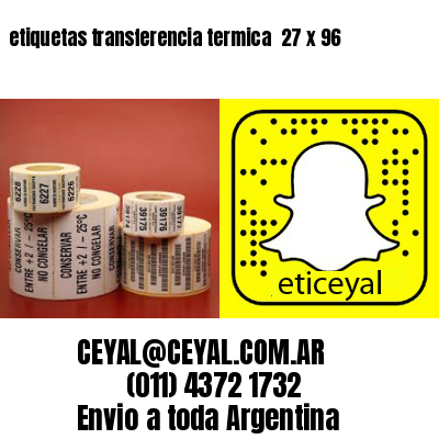 etiquetas transferencia termica  27 x 96