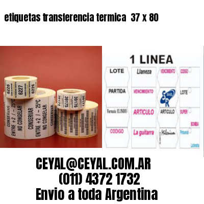 etiquetas transferencia termica  37 x 80