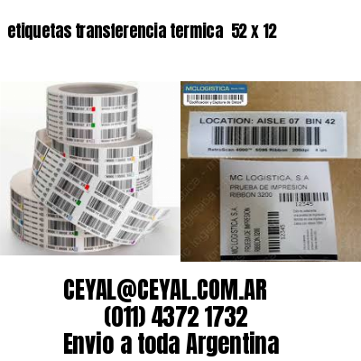 etiquetas transferencia termica  52 x 12