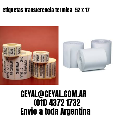 etiquetas transferencia termica  52 x 17